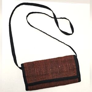 [HEMP] Crossbody Wallet Brown With Black Edging & Strap [NWOT]